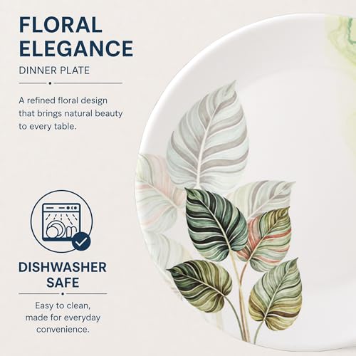 Image of Golden Fish 12 Pieces Dining Set for 4 | Full Plates with Veg Bowls & Eating Spoons Combo | Basic Dinnerware Set for Daily Meals | Lightweight, Easy to Use & Ideal for Home, Hostel & Gifting