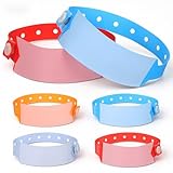 YBEATY 80 Pcs ID Vinyl Wristbands Hospital Patient Identification Bands Waterproof Adjustable Medical Wristband Disposable Shield Snap Wristband Extended Wear Events Secure Bracelets for Concerts