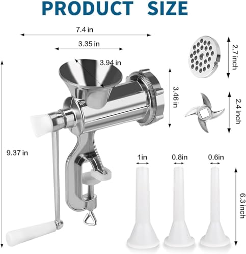 Meat Grinder Manual Mincer - 3 In1 304 Stainless Steel Meat Grinder Manual Mincer Hand Patties Hand Operated Kitchen Tool#1 by Generic - Used condition - Image 2