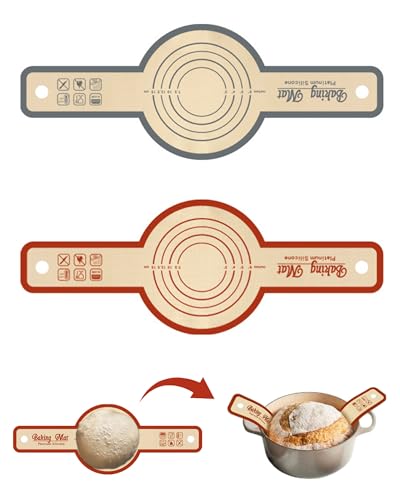 Silicone Dutch Oven Bread Sling Set - 2 Non-Stick Round Mats with Extended Handles for Safe Sourdough Transfers