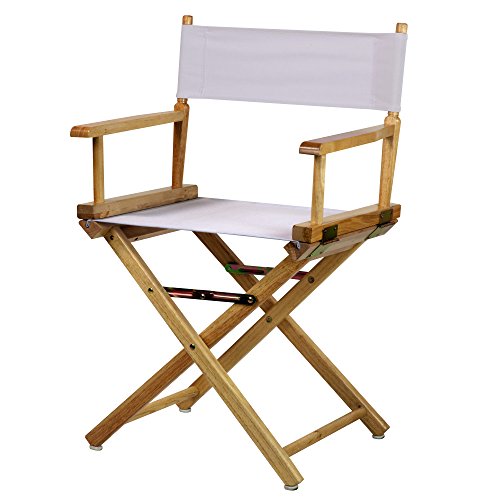 18" Director's Chair Natural Frame-White Canvas by Casual Home - Used condition - US$56.31
