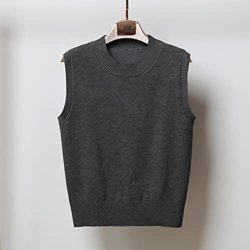 Women's Sweater Vest Classic Crewneck Knitted Pullover School Uniform Knitwear Tops Sleeveless Warm Comfy Tank Tops