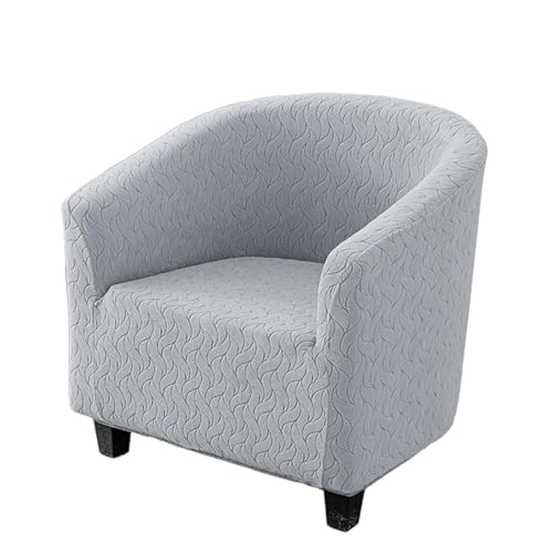 Funda de sillón barril gris extensible y lavable para hogar y restaurante 2