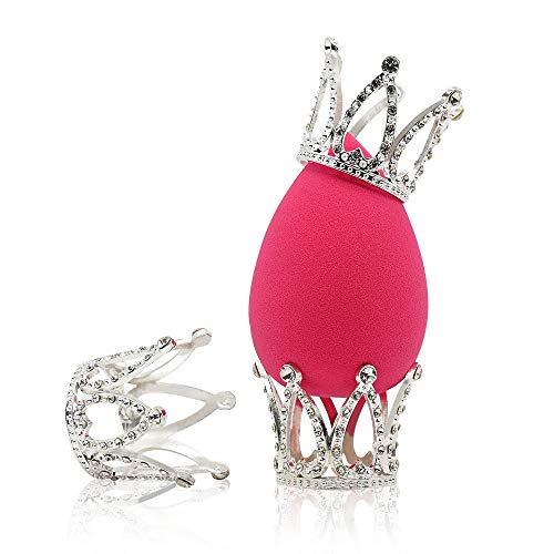 Dolovemk Beauty Sponge Blender Holder Dry Stand Novedoso Soporte de corona Soporte de esponja de maquillaje Contenedor de esponja de maquillaje Almacenamiento de huevo en polvo Cover