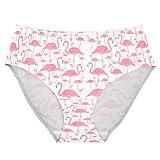 Peystean Women's Soft Underwear, Beautiful Pink Flamingo White Breathable Brief High Waist Stretchy Bikini Hipster Panties for Ladies Female Girls