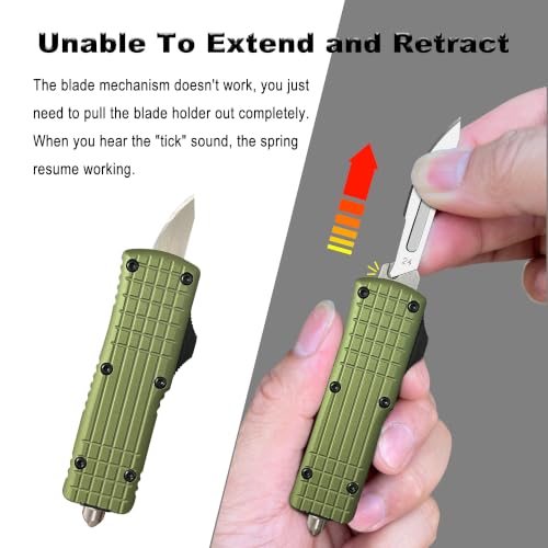 Image of Green Retractable Scalpel Pocket Knife with Clip | EDC Cutting Tool, Retracting Scalpel Knife, Replaceable Blade Utility Knife, for Camping Hiking, with 10pcs Extra blade
