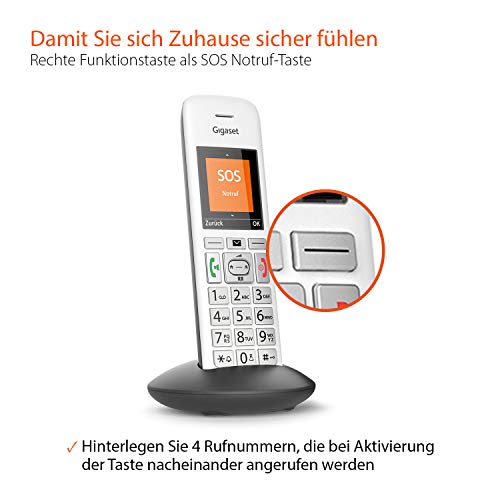 Gigaset E370HX Telefono DECT Grigio, Argento