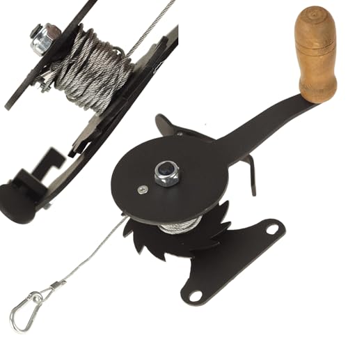 FEINZ Seilwinde mit Kurbel und Karabiner