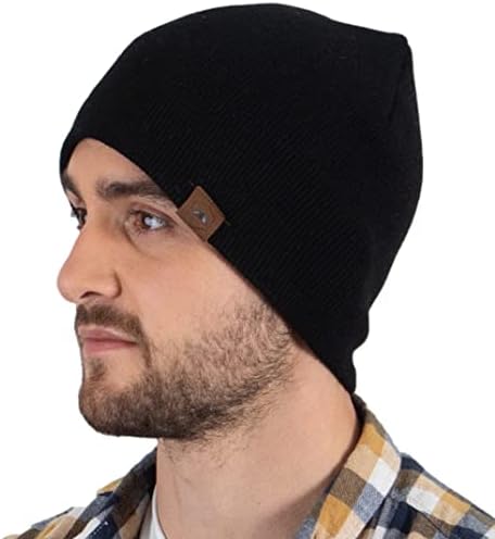 Daily Knit Beanie by Tough Headwear - Warm, Stretchy & Soft Beanie Hats for Men & Women - Year Round Comfort - Serious Beanies for Serious Style Black OSFA