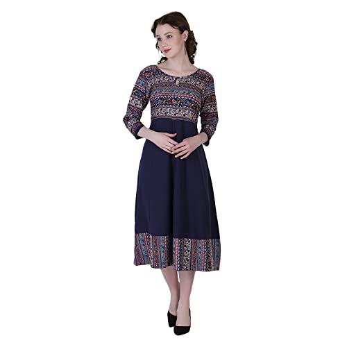 Image of OM SAI LATEST CREATION Women's Crepe Straight Printed Kurta