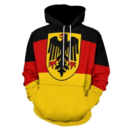 Cltailzx 2026 World Cup Soccer Fan 3D All Over Print Country Flag Hoodie, Casual Fleece Hooded Sweatshirt (US, Alpha, Large, Regular, Regular, Germany)