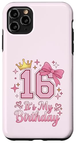 It's My 16�΂̒a���� ���̎q �R�P�b�g���{�� �s���N 16�� �X�}�z�P�[�X iPhone 11 Pro Max �p