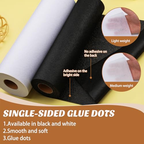 UOOU White Light Weight Fusible Interfacing for Sewing, 11.6\" x 30yd Fusible Interfacing Single-Sided with Tailors Chalk, Sewing Pins for Sewing Supplies DIY Crafts