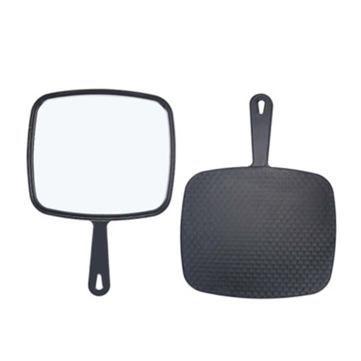 BIUDECO Professional Handheld Hairdressers Mirror with Handle Ergonomic Design for Salon Home Use for Styling Makeup Classic Black Finish