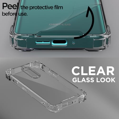 Image of Outlouders Back Cover for OnePlus 8 Clear Transparent PC + TPU Bumper Case with Raised Edges for Shockproof Protection (Transparent)