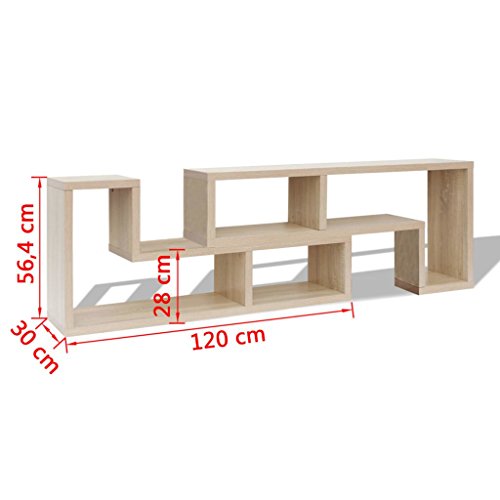 Tidyard-Mesa-para-TV-Aparador-para-TV-Mueble-TV-Salon-Mesa-Television-Mueble-Comedor-Consta-de-2-Eestantes-en-Forma-de-L-Roble-120x30x56428cm