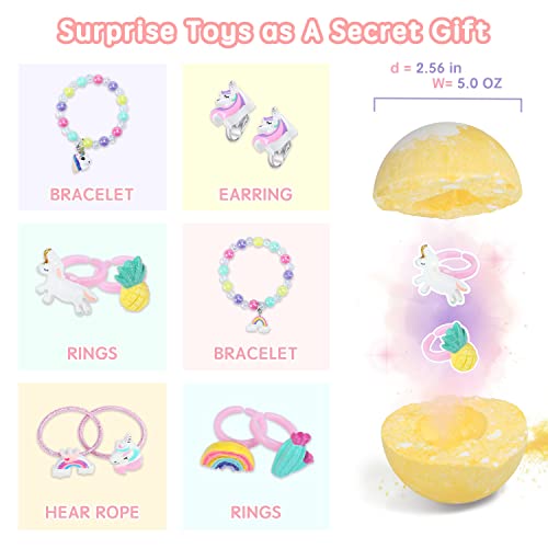 2023 Unicorn Bath Bombs For Kids With Toys Inside, Xl 5.0 Oz, 6 Handmade Organic Fizzies Bath Bombs With Surprise Inside. Gentle And Funny Bath Bombs, 2022 Gift For Valentine, Birthday #TOP1