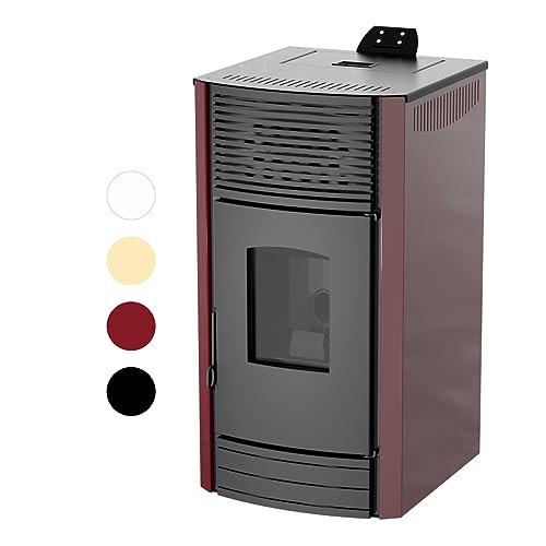 Robin Wood- Enya Air Pelletofen Luftgeführt [8 KW, 10 KW, 12 KW] Energieeffizienzklasse A+ | Pelletheizung, Pelletkamin, Heizung, Kaminofen, Ofen (8 KW, Weiß)