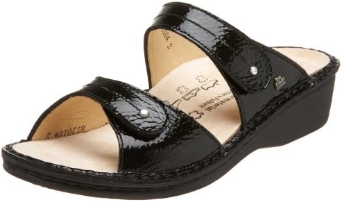 Finn Comfort Women's Catalina Soft Sandal,Black Patent,39 EU (US Women's 8 M)