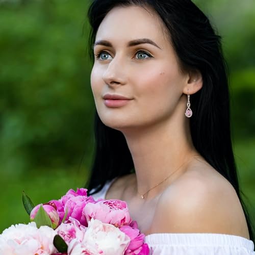 Starchenie Butterfly Dangle Drop Earrings 925 Sterling Silver Infinity Leverback Birthstones Earrings Gift for Women3