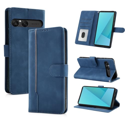 AsWant Handyhülle für Sony Xperia 10 VII Hülle Premium Leder Klappbar Flip Hülle Magnetische [Kartenfächern] [Standfunktion] Tasche RFID Schutzhülle für Sony Xperia 10 VII (Blau)