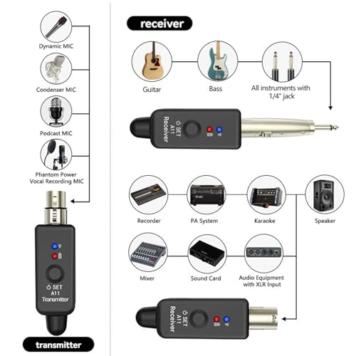 Système de microphone sans fil UHF double canal adaptateur dynamique - 3
