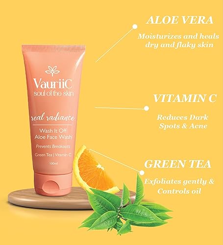 Image of VauriiC Glow & Go Gift Set with Premium Luxury Gift Box, CC cream 50 gm, Face wash 100 ml, Face Moisturizer 50 gm & Lip conditioner | Best Gift for Birthday, Anniversary | 100% Vegan | Bath & Body