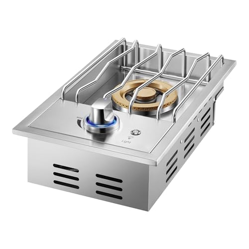 Huishenplus Grilling Side Burners for Outdoor Kitchen,18,000BTU Nature Gas Side