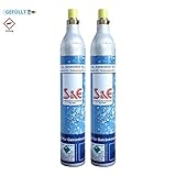 💰 2 x CO2-Zylinder Kohlensäure 425 g Flasche inkl. Füllung für bis zu 60l für z.B. Soda-Stream