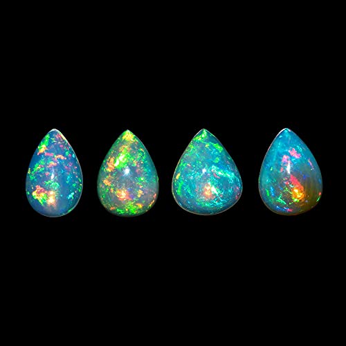 100% Real Ultra Fire Ethiopian Opal Pear Cabochon Natural Gemstone, Opal Rock Crystals, Diy-Crafts Jewelry Making Loose Supply, Chakra Healing Energy, Birthstone Gift For Her, Wire Wrapping (1Pcs) #TOP3