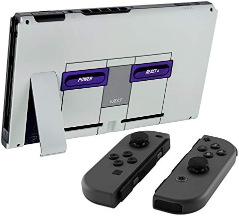 eXtremeRate Soft Touch Grip Klasyka Stylu SNES Płyta Tylna Konsoli DIY Wymiana Housing Shell Case dla Nintendo Switch Konsoli z Kickstand  JoyCon Shell Nie Jest Dołączona