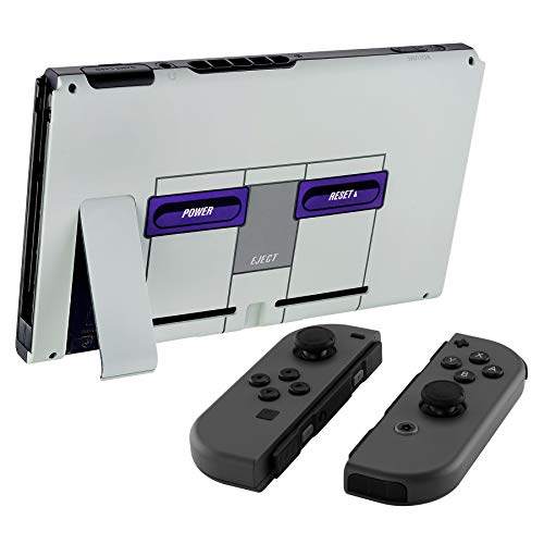 image for eXtremeRate Soft Touch Grip Classics SNES Style Console Back Plate DIY