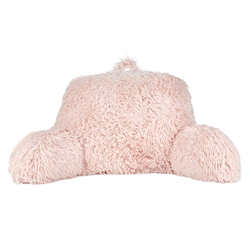 Klear Vu BR444-353 Shaggy Reading Pillow Back Rest Body Pillow For Adults And Kids, Lumbar And Arm Support On Bed, Chair, Couch, Sofa And Floor, 30 Inch X 21", One Size, Dusty Rose cover