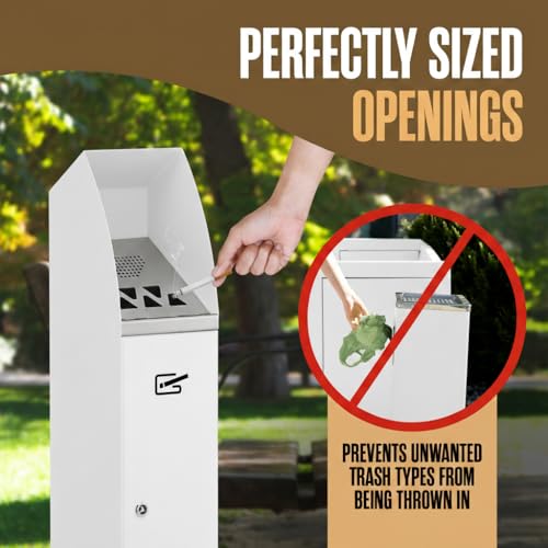 Cigarette Butt Disposal Outdoor, Cigarette Disposal Outdoor, White, 36”H by Houseables - Image 6