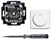 Produktbild BUSCH-JÄGER, LED-Drehdimmer (LED Dimmer) 6523 U-102 mit Dimmerscheibe Zentralscheibe 6540-84-102 in Future Linear Studioweiß glänzend inkl. EBROM Phasenprüfer zur Montage des Dimmers 6523U-102