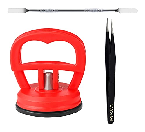 Image of Universal Disassembly Heavy Duty Suction Cup and Knife with Black Coated Stainless Steel Tweezer for Tablet Mobile LCD Glass Screen Repair Opening Tool Kit