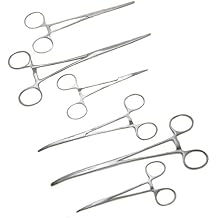 SE Ultimate 6-Piece Hemostat Set - Stainless Steel, Straight and Curved Forceps for Crafts, Fishing Lines, Sewing, Doll Making, Hobbies - HEMO-SET-6
