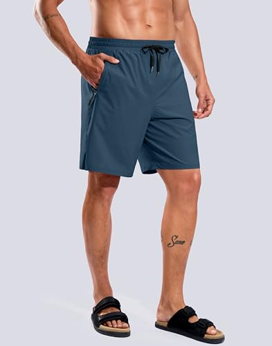 Image of G Gradual Mens Swim Trunks with Compression Liner 7 inch /9'' Quick Dry Board Shorts Swimsuit Bathing Suit for Men Zipper Pockets