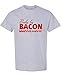Body by Bacon T-Shirt Funny Food Lover Graphic Tee Novelty Humor for Big Guy Men Women Ash