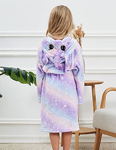 Soft Unicorn Hooded Robe with Matching Slippers Headband and Blindfold for Girls2