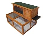 BUNNY BUSINESS Drop Hutch and Run Rabbit/Guinea Hutches, 4 ft