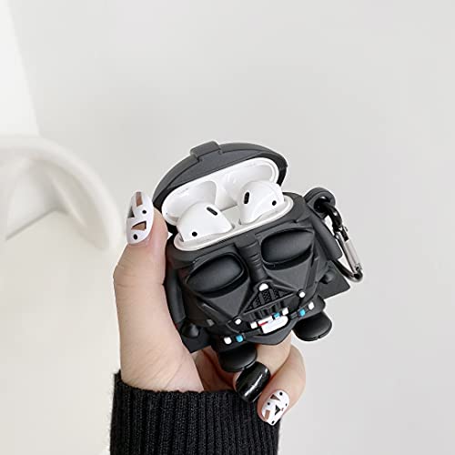 Awin Case For Airpods/Airpods 2 Case,3D Cute Cartoon Anime Airpod Case,3D Kawaii Unique Keychain Kits Kids Teens Boys Men Soft Case For Airpods /Airpods 2 Case (New Black Man) #TOP2