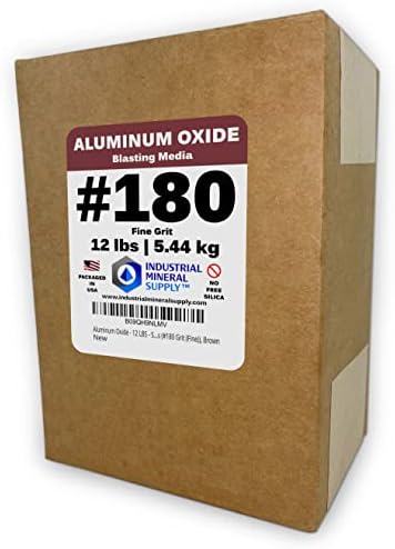 Aluminum Oxide - 12 LBS - Sand Blasting Abrasive Media for Sandblasters, Sandblast Guns and Blast Cabinets (#180 Grit (Fine)), Brown