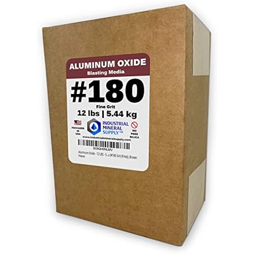 Aluminum Oxide - 12 LBS - Sand Blasting Abrasive Media for Sandblasters, Sandblast Guns and Blast Cabinets (#180 Grit (Fine))