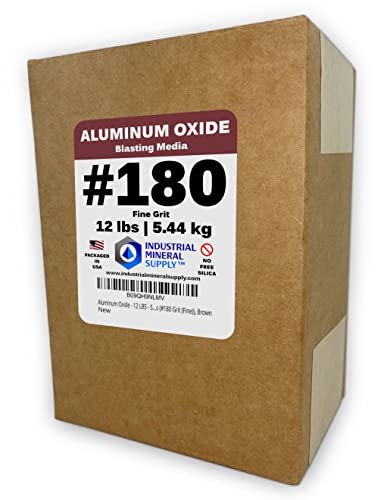 Aluminum Oxide - 12 Lbs - Sand Blasting Abrasive Media For Sandblasters, Sandblast Guns And Blast Cabinets (#180 Grit (Fine)), Brown #TOP3