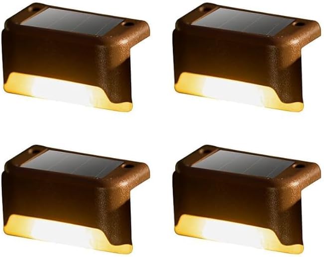 Pm mart Step Lights Waterproof LED Solar Power Outdoor Fence Light for Deck Stair Railing, Outside Lighting for Wall Garden Backyard Patio Balcony Decor