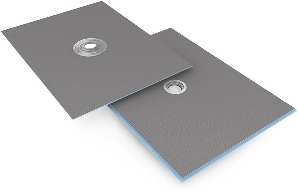 Wedi Fundo Ligno Curbless Shower Pan (Base) w/Click and Seal Drain Unit - 48" x 48" Center Drain