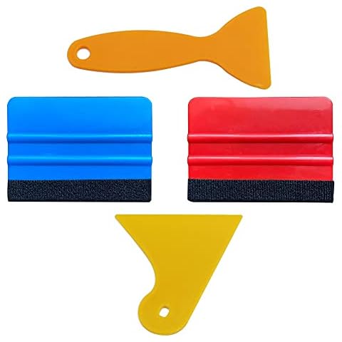 UTSAUTO Felt Edge Squeegee Car Wrapping Tool Kits 4 Inch Vinyl Wrap Squeegee Applicator Tool for Car Vinyl Wrap, Window Tint, Wallpaper, Decal Sticker Installation 4PCS Cover