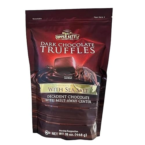 Original Cooper Kettle Candy Dark Chocolate Truffles With Sea Salt 16 OZ