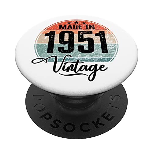 Cumpleaños Vintage Año de nacimiento 1951 Cumpleaños bday PopSockets PopGrip Intercambiable
